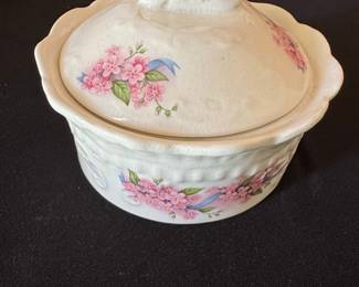 Empress Ironstone "Rose & Ribbon" Covered Vegetable Dish