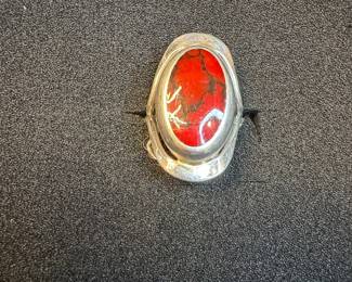 Sterling Silver Red Jasper Ring
