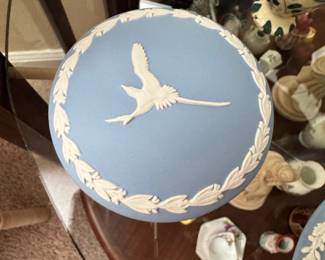 Wedgwood Jasperware Lidded Box with Bird Motif