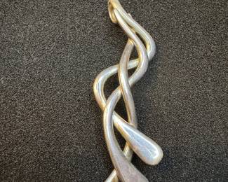 Sterling Silver Abstract Swirl Pendant
