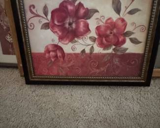 Framed Floral Artwork by Vivian Flasch