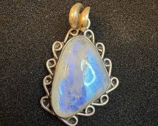 Sterling Silver Rainbow Moonstone Pendant