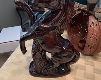 Ceramic Rearing Horse Figurine