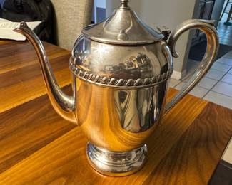 Silver on Copper Coffee Pot