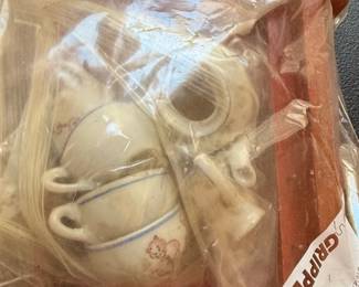 Vintage Miniature Tea Set with Pig Motif