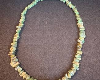 Green Turquoise Nugget Necklace