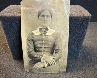 Daguerreotype Portrait of a Woman in Victorian Dress