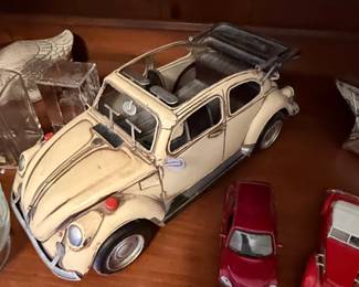 Vintage Tinplate Volkswagen Beetle Model Car  Bandai Kingsize