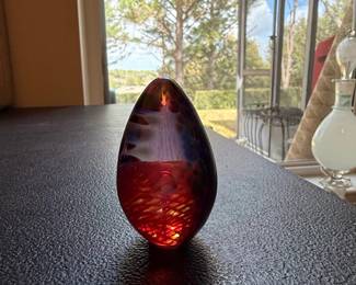 Murano Controlled Bubble Art Glass Egg