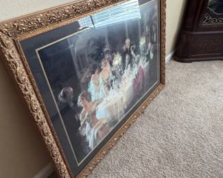 Gilded Frame Print of "The End of Dinner" by Jules-Alexandre Grün