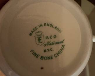 Enco National "White Dogwood" Fine Bone China Tea Cup and Saucer Set