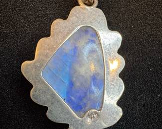 Sterling Silver Rainbow Moonstone Pendant