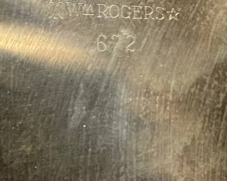 W.A. Rogers Silver Plated Serving Tray with Floral Scroll Embossing