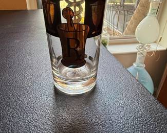 Vintage Georges Briard Name Your Poison Pharmacy Mortar and Pestle Highball Glass