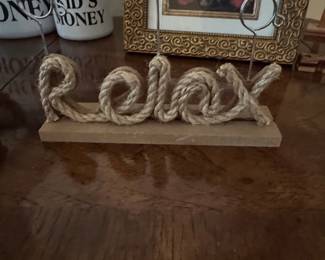 Rope "RELAX" Word Display with Photo Holders