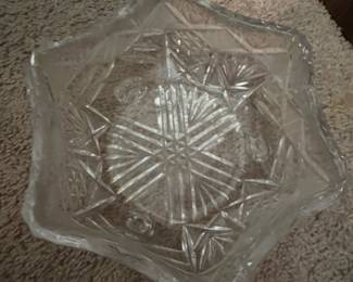Vintage American Brilliant Cut Glass Starburst Bowl