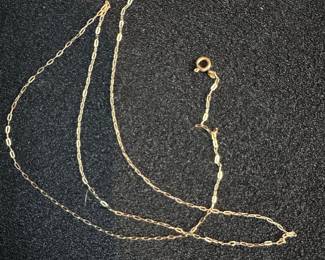 14k Yellow Gold Flat Cable Chain Necklace