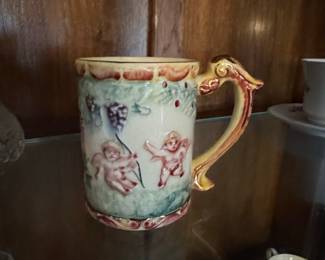 R. Capodimonte Cherub and Grapes Ceramic Mug