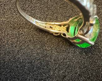 Sterling Silver Uranium Glass Ring