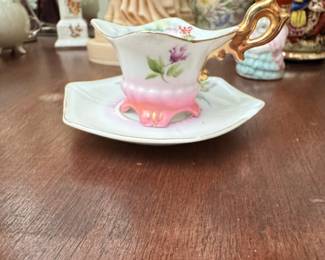 Hand Painted Japan Porcelain Teacup and Saucer Set