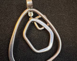 Modernist Sterling Silver Abstract Pendant
