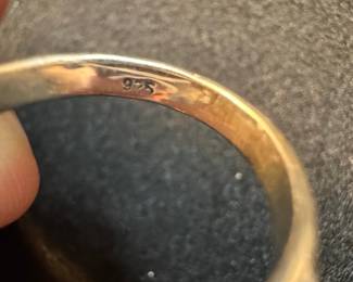 Sterling Silver Ring with Rectangular Rainbow Moonstone