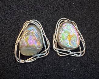 Sterling Silver Abalone Shell Earrings