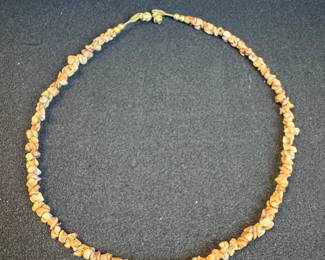 Chipped Shell Bead Necklace with Gold-Tone Clasp