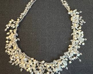 Swarovski Crystal and Pearl Bridal Necklace