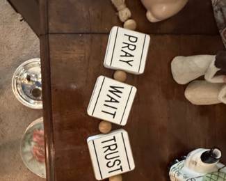 Pray Wait Trust Wood Bead Garland