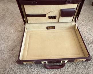 Vintage Franzen Burgundy Leather Briefcase with Combination Locks