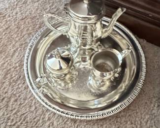 Silver Plated Tea Set with Tray - WM Rogers