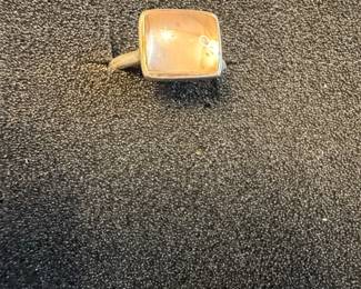 Vintage Sterling Silver Mother of Pearl Ring