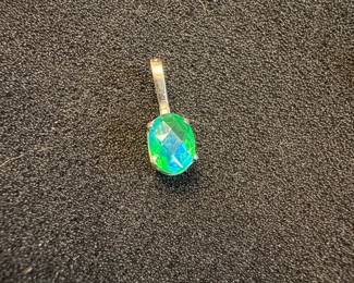 Aurora Opal Doublet Pendant in Sterling Silver