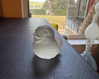 Lalique Frosted Crystal Duck Figurine