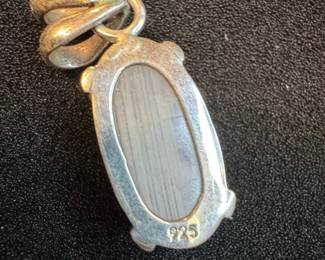 Sterling Silver and Rainbow Moonstone Pendant