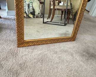 Ornate Gold-Tone Textured Frame Mirror