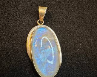 Sterling Silver Rainbow Moonstone Pendant