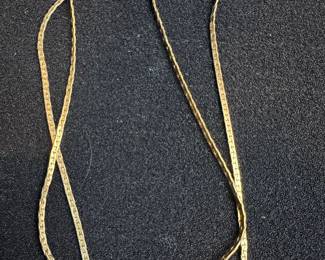 14k Yellow Gold Herringbone Chain Necklace