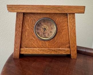 Stickley Oak Arts and Crafts Mantel Clock