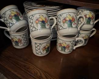 Elegance Ironstone Teapot and Villeroy & Boch Basket Mugs Set