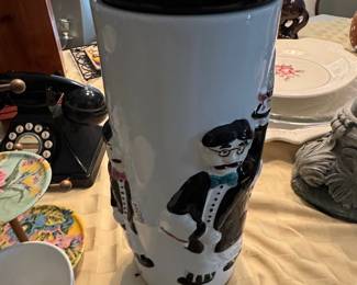 Mid-Century Italian Ceramic "Omino" Waiter Cookie Jar