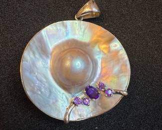 Mabe Pearl and Amethyst Pendant