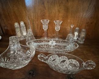 American Brilliant Period Cut Crystal Glassware Set