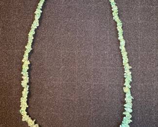 Raw Aquamarine Chip Necklace with Gold Clasp