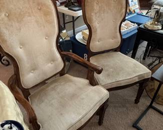 Vintage Louis XV Style Upholstered Dining Chairs (Set of 4)