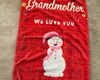 Personalized "Mimi" Snowman Christmas Fleece Blanket