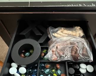 Game Table with Chessboard and Drawer