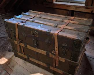 Antique Flat Top Steam Trunk bid #27