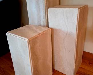 Set of 3 Travertine Pedestals bid #7